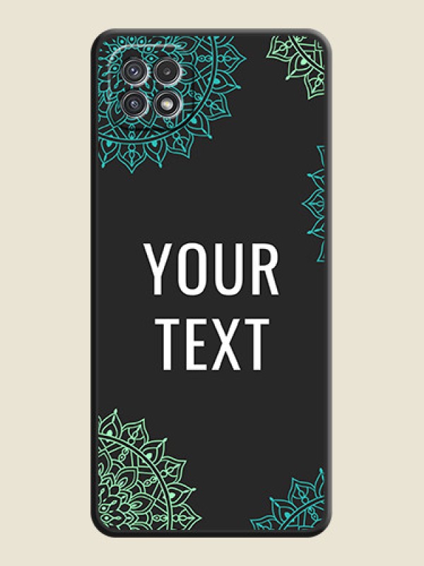 Custom Your Name with Floral Design on Space Black Custom Soft Matte Back Cover - Galaxy A22 5G - alternate view