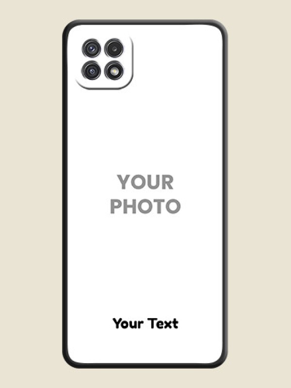 Custom Full Single Pic Upload With Text On Space Black Personalized Soft Matte Phone Covers -Samsung Galaxy A22 5G - alternate view