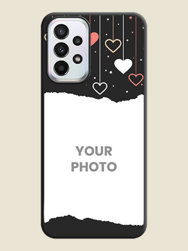 Custom Love Hangings with Splash Wave Picture on Space Black Custom Soft Matte Phone Back Cover - Galaxy A23 - alternate view