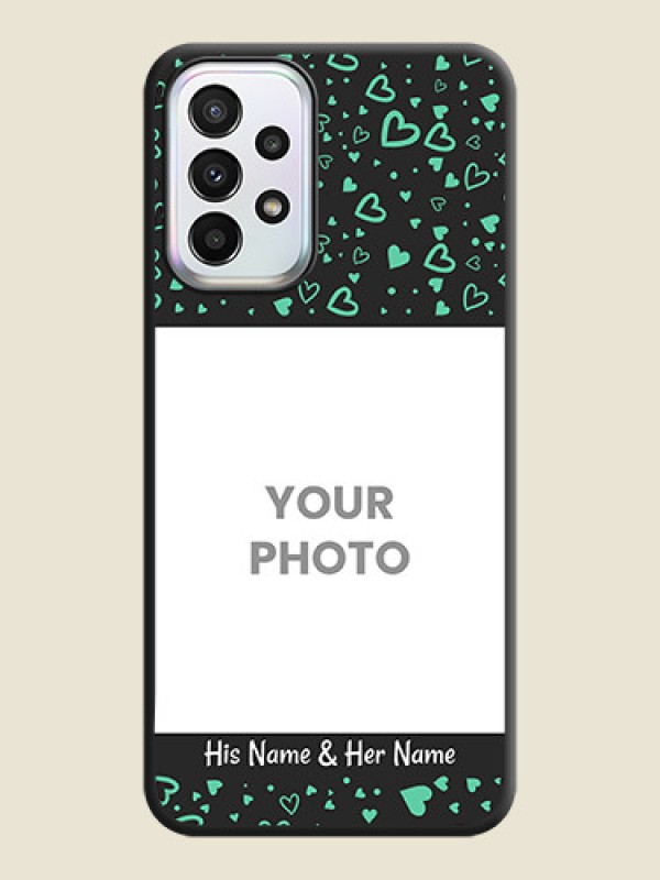 Custom Sea Green Indefinite Love Pattern on Photo on Space Black Soft Matte Mobile Cover - Galaxy A23 - alternate view
