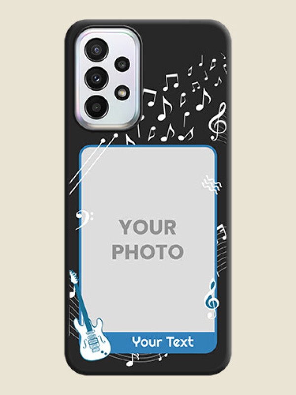 Custom Musical Theme Design with Text on Photo on Space Black Soft Matte Mobile Case - Galaxy A23 - alternate view