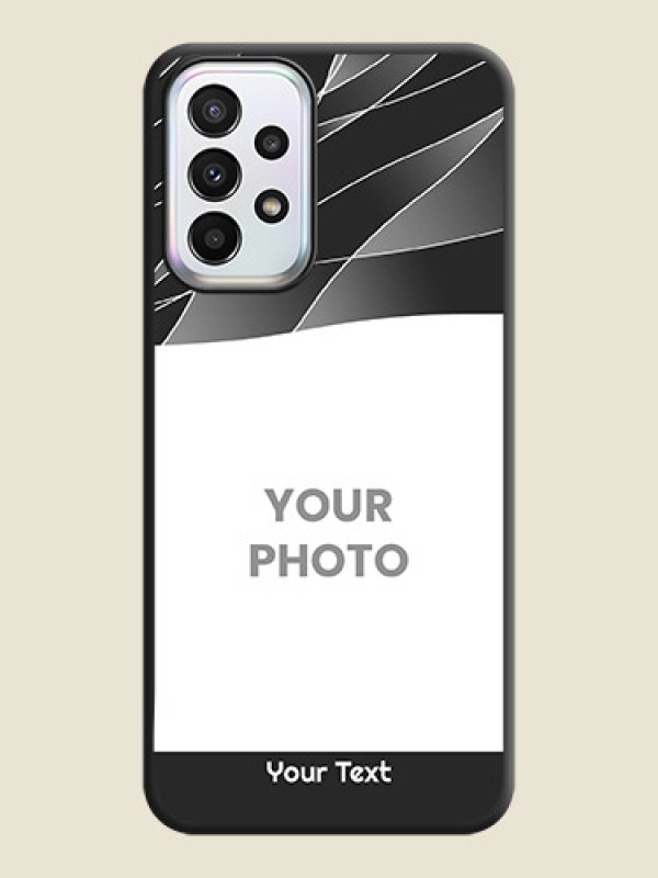 Custom Mixed Wave Lines on Photo on Space Black Soft Matte Mobile Cover - Galaxy A23 - alternate view