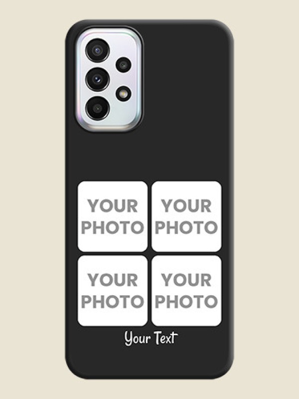 Custom Floral Art with 6 Image Holder on Photo on Space Black Soft Matte Mobile Case - Galaxy A23 - alternate view