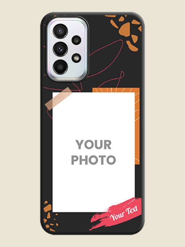 Custom Orange Photo Frame on Space Black Custom Soft Matte Phone Back Cover - Galaxy A23 - alternate view