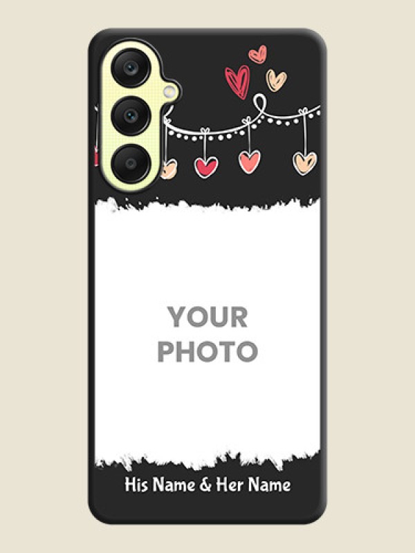 Custom Pink Love Hangings with Name on Space Black Custom Soft Matte Phone Cases - Galaxy A25 5G - alternate view