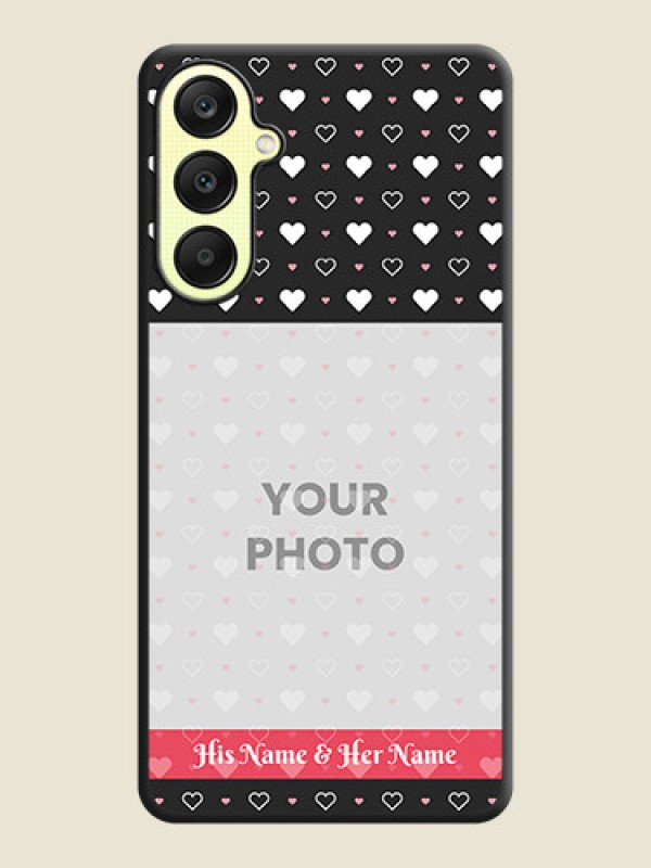 Custom White Color Love Symbols with Text Design - Photo on Space Black Soft Matte Phone Cover - Galaxy A25 5G - alternate view