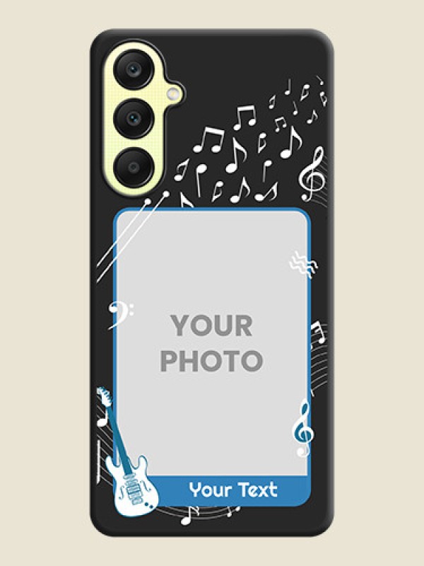 Custom Musical Theme Design with Text - Photo on Space Black Soft Matte Mobile Case - Galaxy A25 5G - alternate view