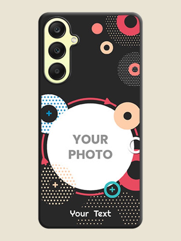 Custom Multicoloured Round Image on Personalised Space Black Soft Matte Cases - Galaxy A25 5G - alternate view