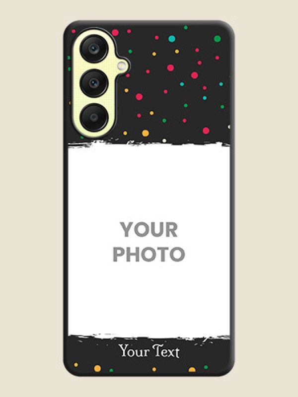 Custom Multicolor Dotted Pattern with Text on Space Black Custom Soft Matte Phone Back Cover - Galaxy A25 5G - alternate view