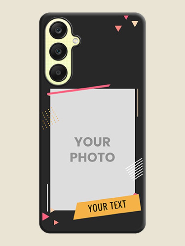 Custom Photo Frame with Triangle Small Dots - Photo on Space Black Soft Matte Back Cover - Galaxy A25 5G - alternate view