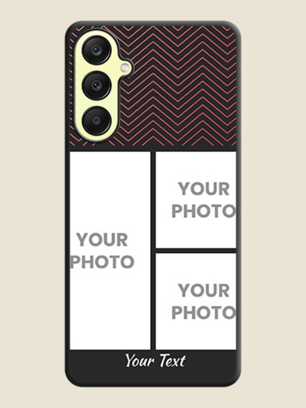 Custom Wave Pattern with 3 Image Holder on Space Black Custom Soft Matte Back Cover - Galaxy A25 5G - alternate view