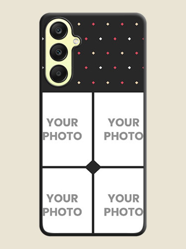 Custom Multicolor Dotted Pattern with 4 Image Holder on Space Black Custom Soft Matte Phone Cases - Galaxy A25 5G - alternate view