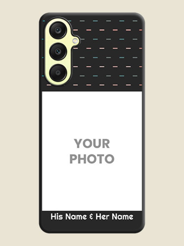 Custom Line Pattern Design with Text on Space Black Custom Soft Matte Phone Back Cover - Galaxy A25 5G - alternate view