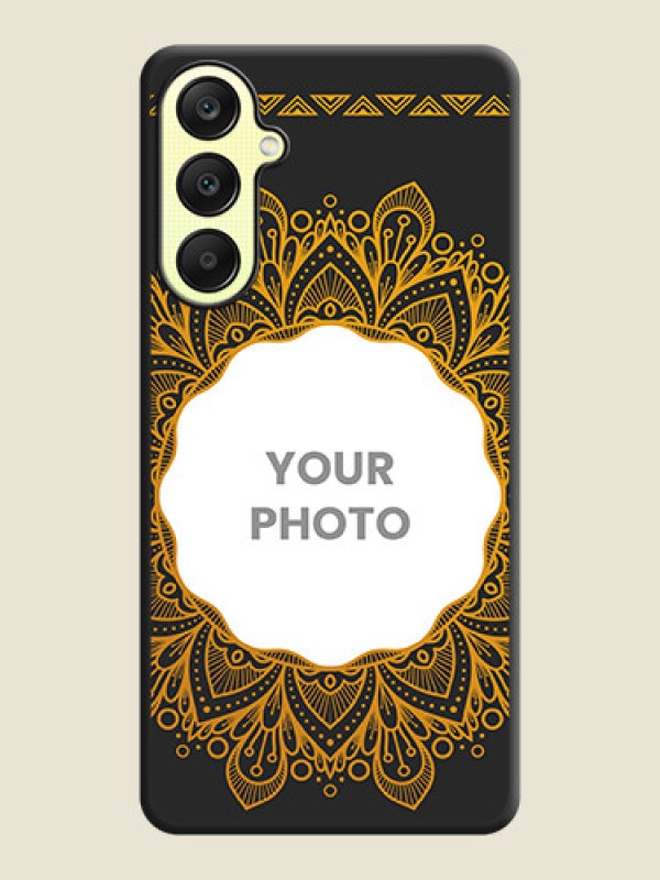 Custom Round Image with Floral Design - Photo on Space Black Soft Matte Mobile Cover - Galaxy A25 5G - alternate view