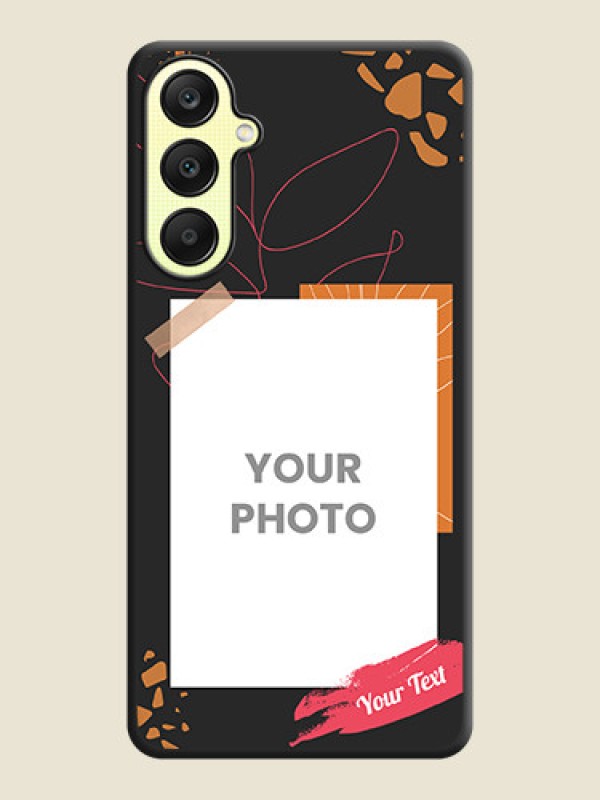 Custom Orange Photo Frame on Space Black Custom Soft Matte Phone Back Cover - Galaxy A25 5G - alternate view