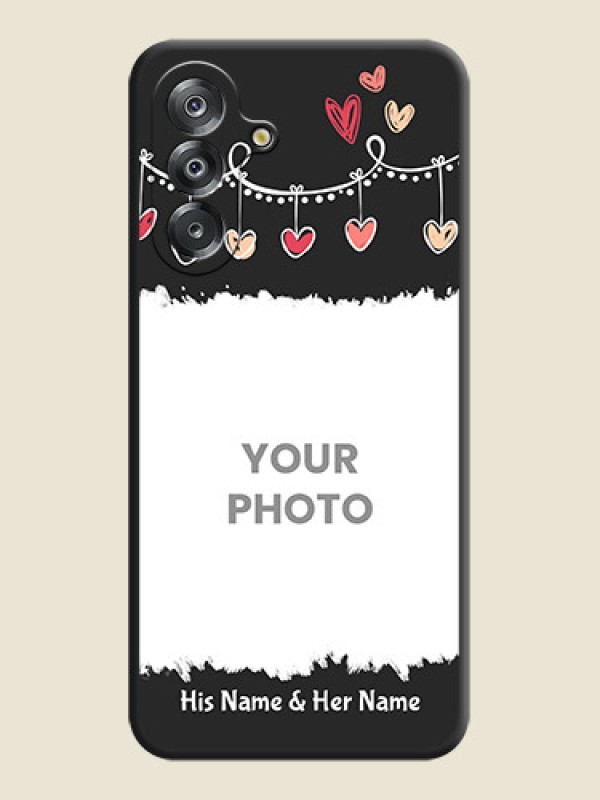 Custom Pink Love Hangings with Name On Space Black Custom Soft Matte Mobile Back Cover - Samsung Galaxy A26 5G - alternate view