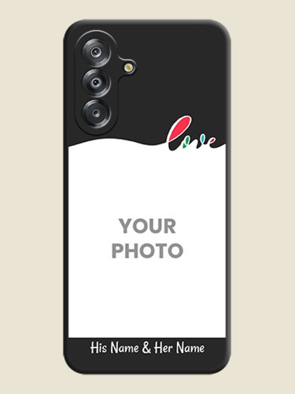Custom Fall in Love Pattern with Picture on Photo On Space Black Custom Soft Matte Mobile Back Cover - Samsung Galaxy A26 5G - alternate view