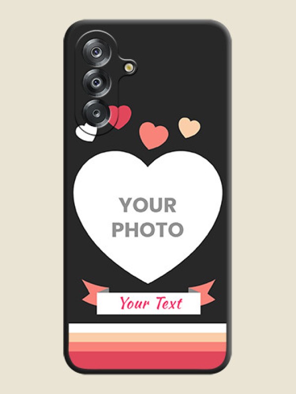 Custom Love Shaped Photo with Colorful Stripes On Space Black Custom Soft Matte Mobile Back Cover - Samsung Galaxy A26 5G - alternate view
