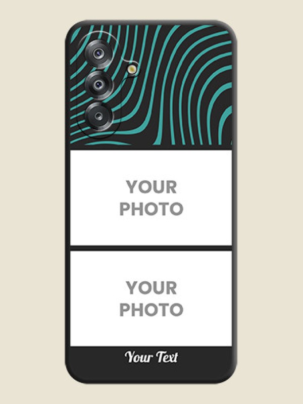 Custom Wave Pattern with 2 Image Holder On Space Black Custom Soft Matte Mobile Back Cover - Samsung Galaxy A26 5G - alternate view