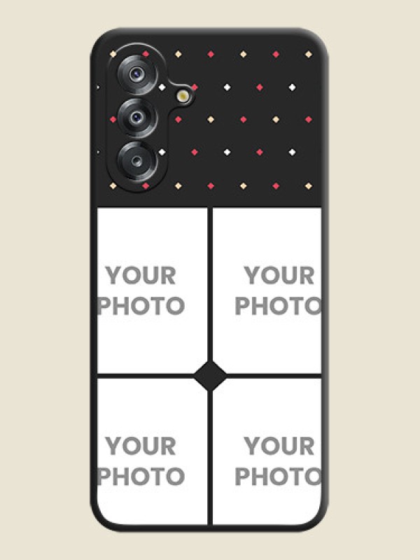 Custom Multicolor Dotted Pattern with 4 Image Holder On Space Black Custom Soft Matte Mobile Back Cover - Samsung Galaxy A26 5G - alternate view