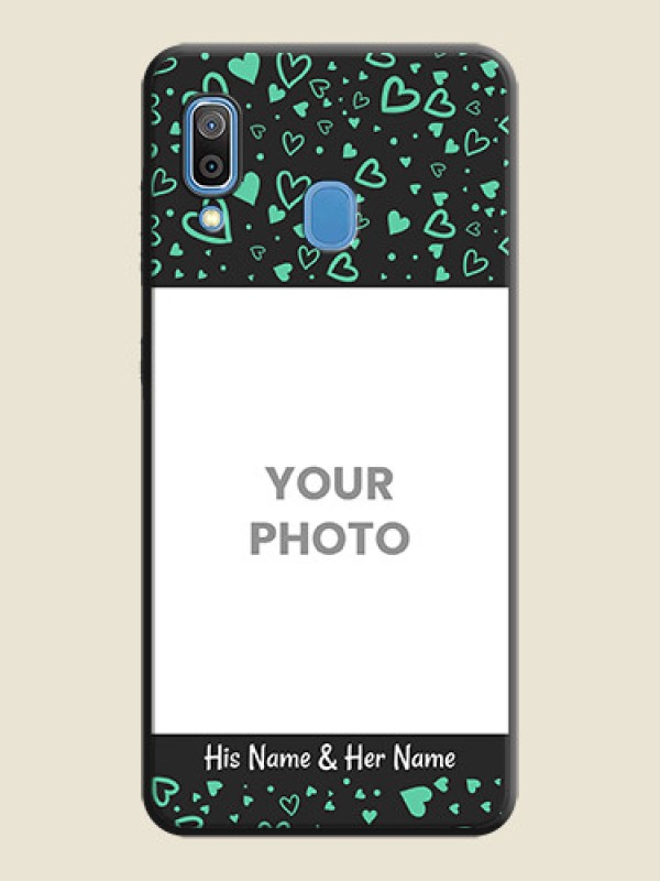 Custom Sea Green Indefinite Love Pattern - Photo on Space Black Soft Matte Mobile Cover - Galaxy A30 - alternate view