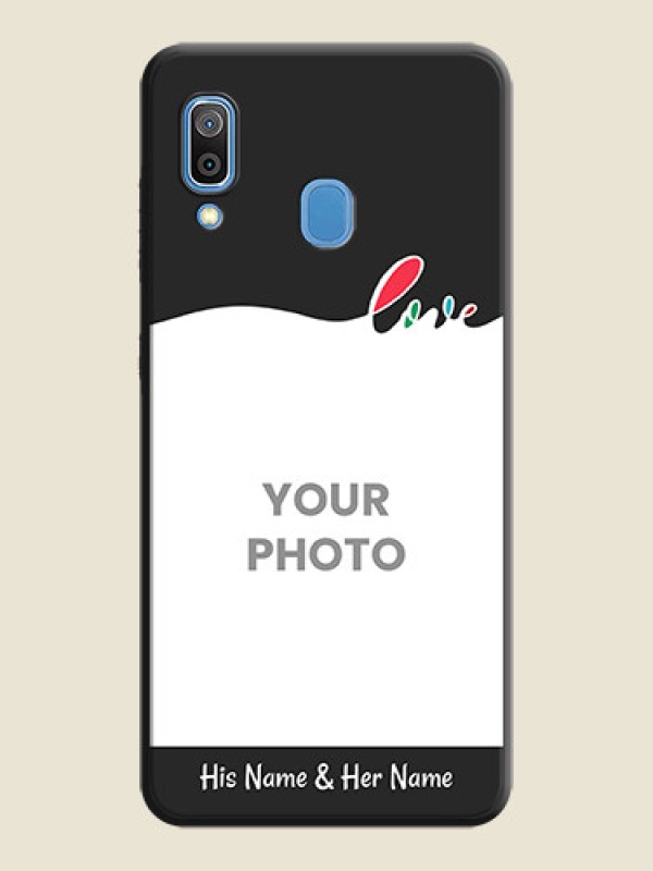 Custom Fall in Love Pattern with Picture - Photo on Space Black Soft Matte Mobile Case - Galaxy A30 - alternate view
