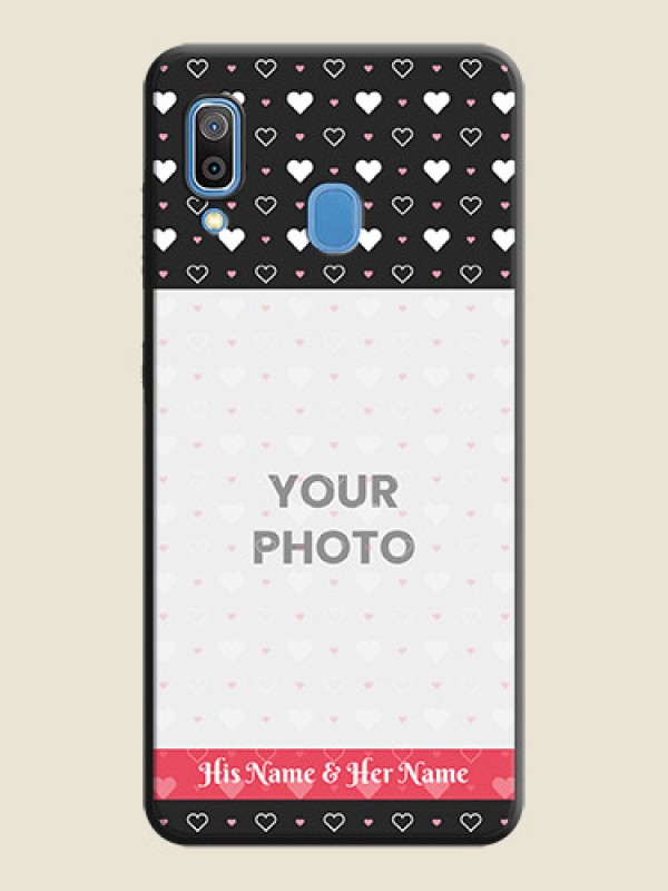 Custom White Color Love Symbols with Text Design - Photo on Space Black Soft Matte Phone Cover - Galaxy A30 - alternate view