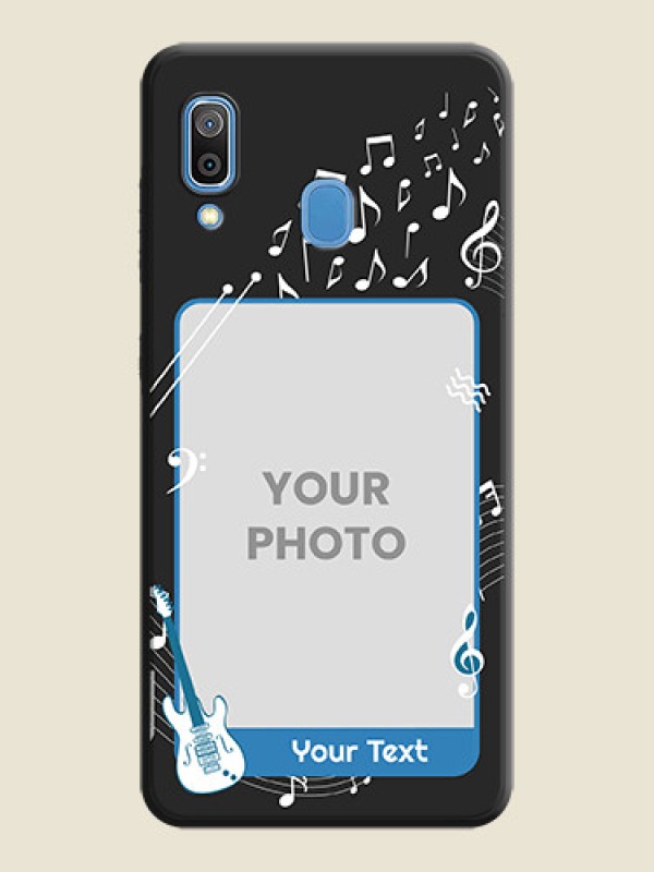 Custom Musical Theme Design with Text - Photo on Space Black Soft Matte Mobile Case - Galaxy A30 - alternate view