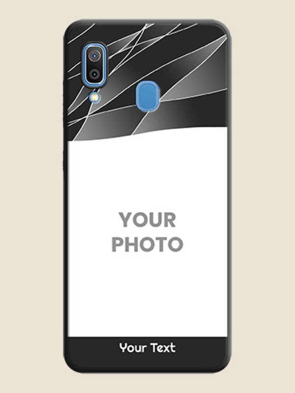 Custom Mixed Wave Lines - Photo on Space Black Soft Matte Mobile Cover - Galaxy A30 - alternate view