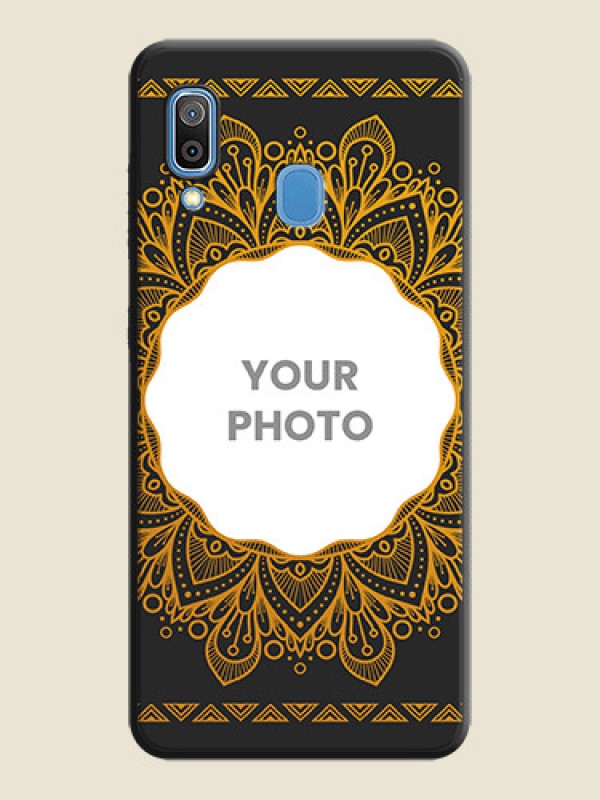Custom Round Image with Floral Design - Photo on Space Black Soft Matte Mobile Cover - Galaxy A30 - alternate view