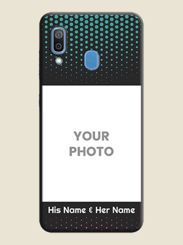 Custom Faded Dots with Grunge Photo Frame and Text on Space Black Custom Soft Matte Phone Cases - Galaxy A30 - alternate view