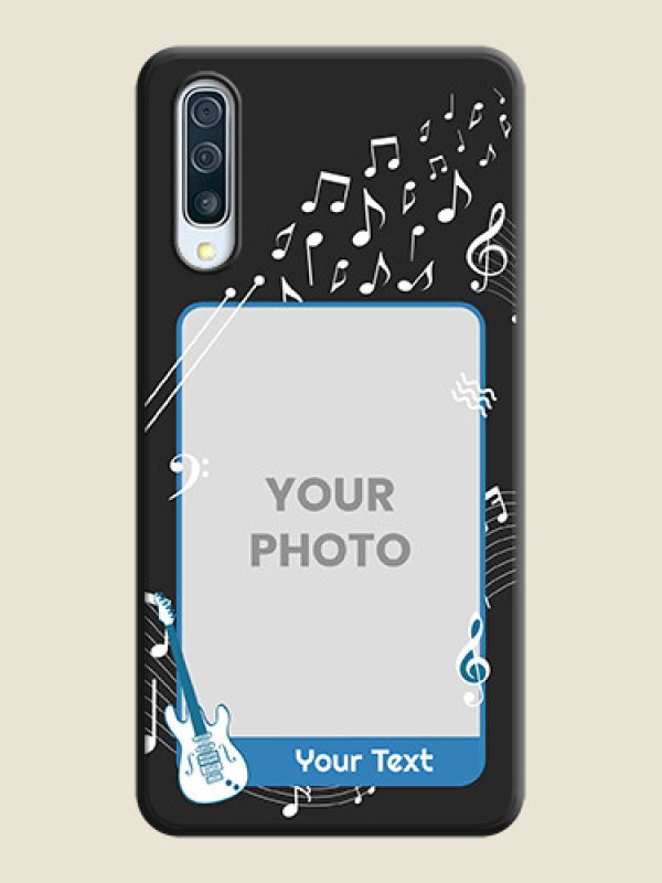 Custom Musical Theme Design with Text - Photo on Space Black Soft Matte Mobile Case - Galaxy A30S - alternate view