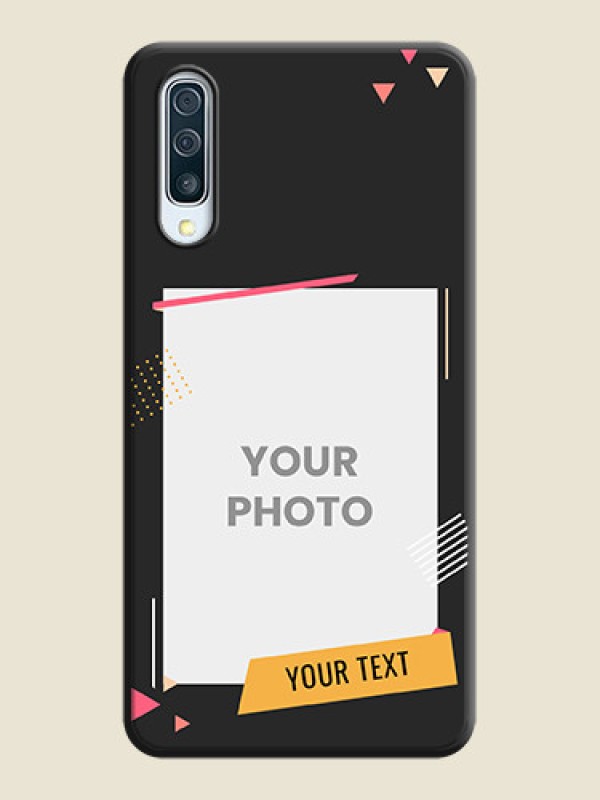Custom Photo Frame with Triangle Small Dots - Photo on Space Black Soft Matte Back Cover - Galaxy A30S - alternate view