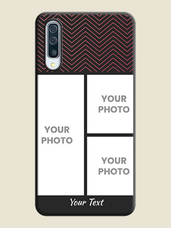 Custom Wave Pattern with 3 Image Holder on Space Black Custom Soft Matte Back Cover - Galaxy A30S - alternate view