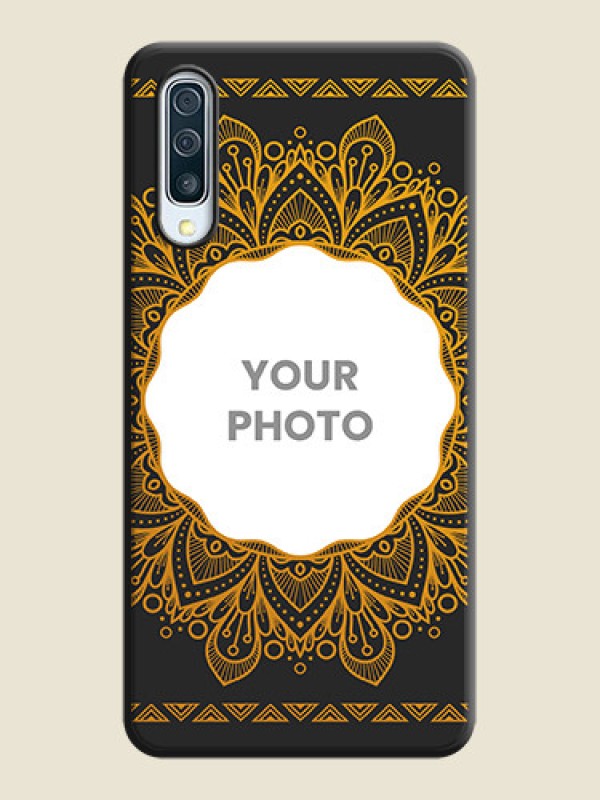 Custom Round Image with Floral Design - Photo on Space Black Soft Matte Mobile Cover - Galaxy A30S - alternate view