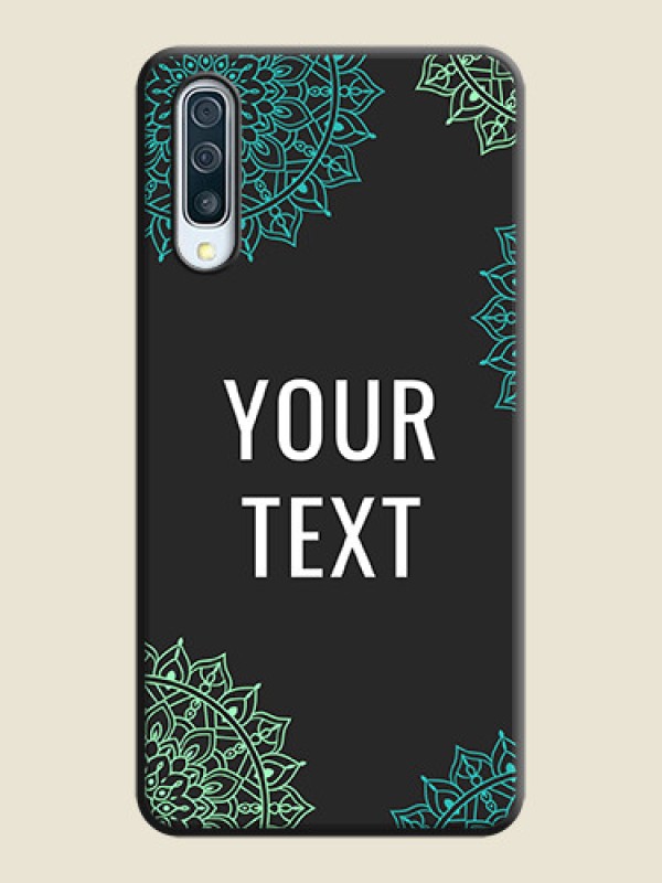 Custom Your Name with Floral Design on Space Black Custom Soft Matte Back Cover - Galaxy A30S - alternate view