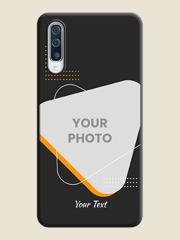 Custom Yellow Triangle - Photo on Space Black Soft Matte Phone Cover - Galaxy A30S - alternate view