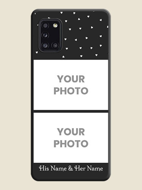 Custom Miniature Love Symbols with Name on Space Black Custom Soft Matte Back Cover - Galaxy A31 - alternate view
