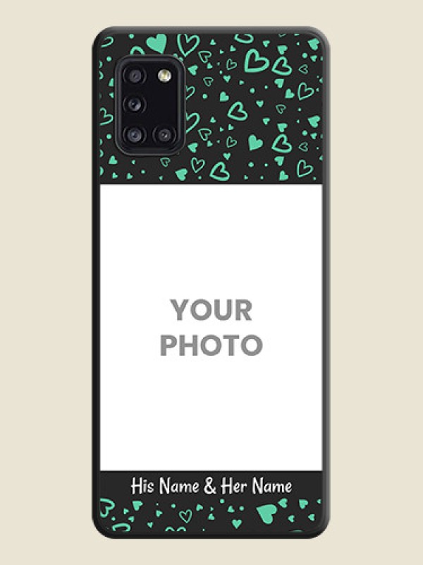Custom Sea Green Indefinite Love Pattern on Photo on Space Black Soft Matte Mobile Cover - Galaxy A31 - alternate view
