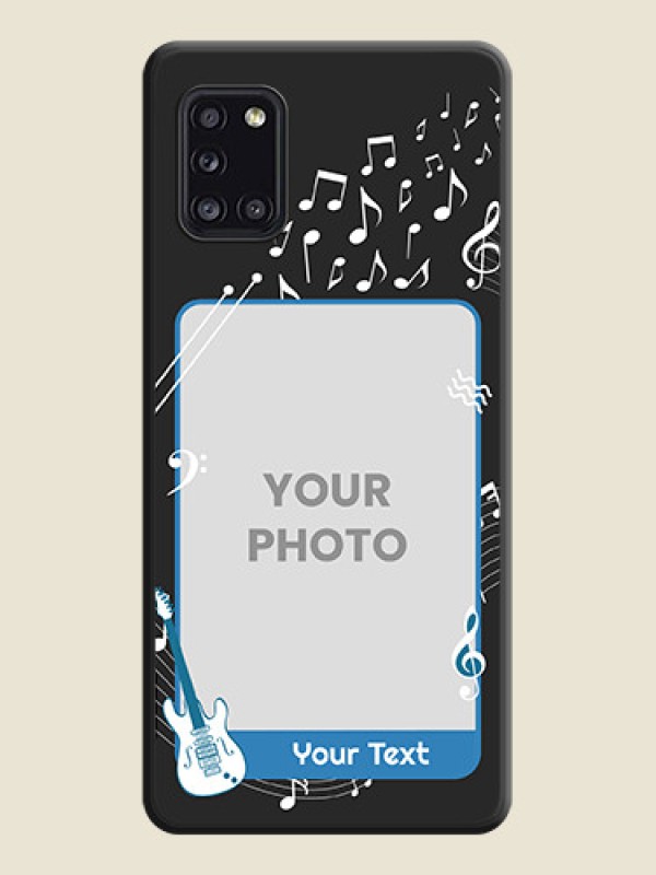 Custom Musical Theme Design with Text on Photo on Space Black Soft Matte Mobile Case - Galaxy A31 - alternate view