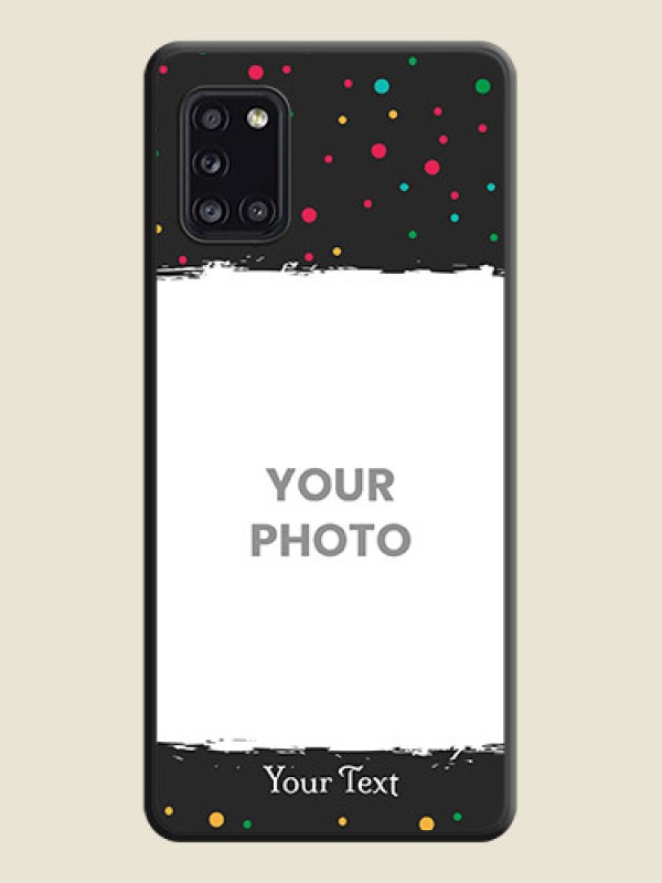 Custom Multicolor Dotted Pattern with Text on Space Black Custom Soft Matte Phone Back Cover - Galaxy A31 - alternate view