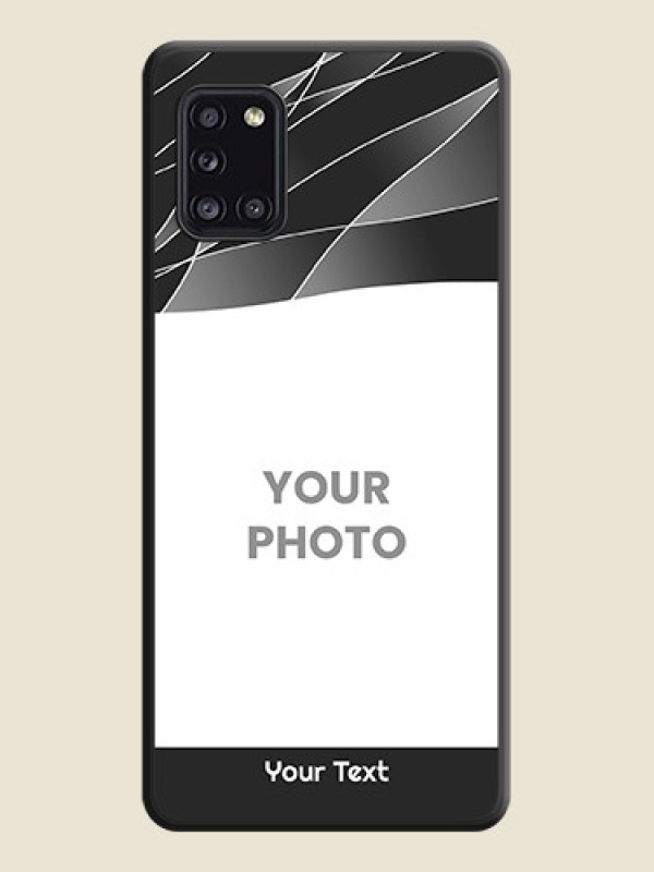Custom Mixed Wave Lines on Photo on Space Black Soft Matte Mobile Cover - Galaxy A31 - alternate view
