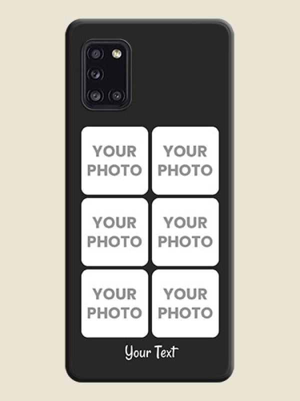 Custom Floral Art with 6 Image Holder on Photo on Space Black Soft Matte Mobile Case - Galaxy A31 - alternate view