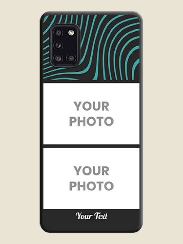 Custom Wave Pattern with 2 Image Holder on Space Black Personalized Soft Matte Phone Covers - Galaxy A31 - alternate view