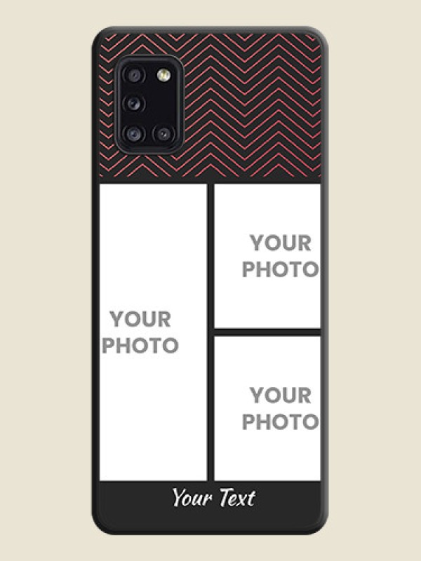 Custom Wave Pattern with 3 Image Holder on Space Black Custom Soft Matte Back Cover - Galaxy A31 - alternate view