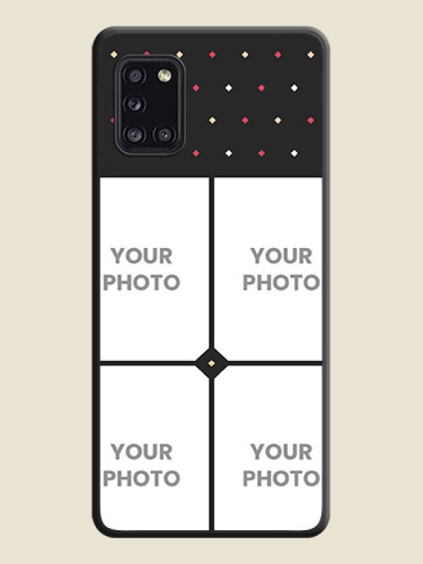 Custom Multicolor Dotted Pattern with 4 Image Holder on Space Black Custom Soft Matte Phone Cases - Galaxy A31 - alternate view