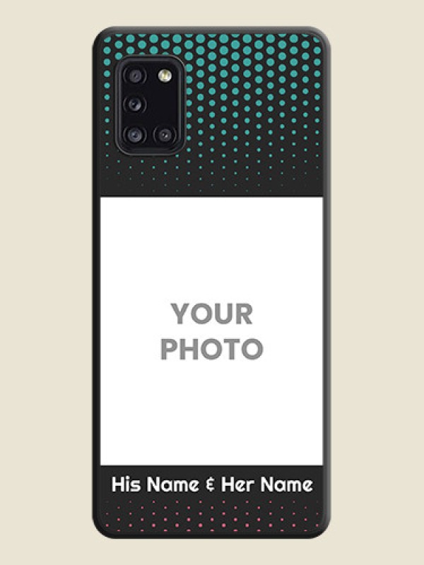 Custom Faded Dots with Grunge Photo Frame and Text on Space Black Custom Soft Matte Phone Cases - Galaxy A31 - alternate view