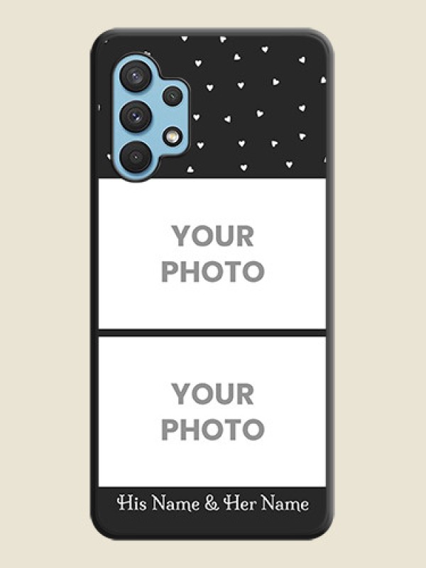 Custom Miniature Love Symbols with Name on Space Black Custom Soft Matte Back Cover - Galaxy A32 4G - alternate view