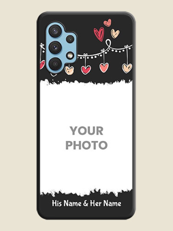 Custom Pink Love Hangings with Name on Space Black Custom Soft Matte Phone Cases - Galaxy A32 4G - alternate view