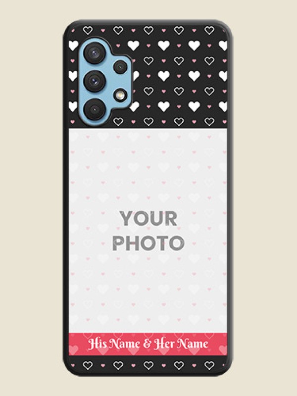 Custom White Color Love Symbols with Text Design on Photo on Space Black Soft Matte Phone Cover - Galaxy A32 4G - alternate view